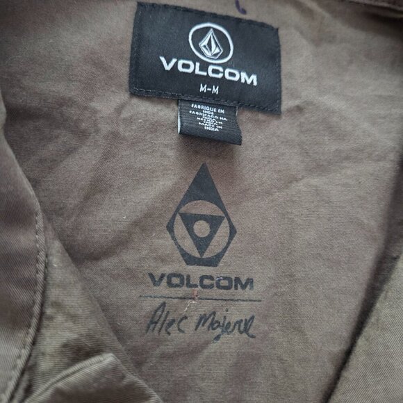 VOLCOM STONE SKATE VITALS ALEC MAJERUS Men's Woven Shirt Medium Military Green - Picture 6 of 11